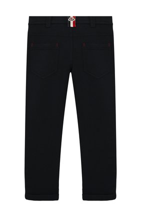 Детские хлопковые брюки MONCLER ENFANT синего цвета по цене 14300 руб., арт. E2-954-87055-05-809B3/12-14A | Фото 2 Детские хлопковые брюки MONCLER ENFANT синего цвета, арт. E2-954-87055-05-809B3/12-14A | Фото 2