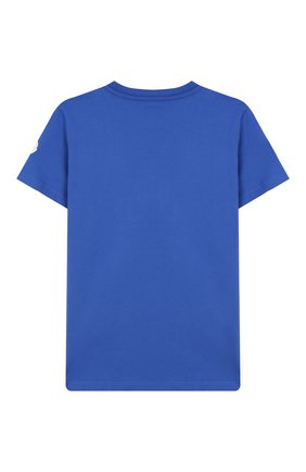 Детская футболка MONCLER ENFANT бирюзового цвета по цене 8800 руб., арт. E2-954-80269-50-83092/12-14A | Фото 2 Детская футболка MONCLER ENFANT бирюзового цвета, арт. E2-954-80269-50-83092/12-14A | Фото 2