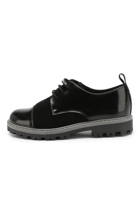 Детские кожаные дерби EMPORIO ARMANI черного цвета по цене 14850 руб., арт. XYC003/X0I29/28-34 | Фото 2 Детские кожаные дерби EMPORIO ARMANI черного цвета, арт. XYC003/X0I29/28-34 | Фото 2