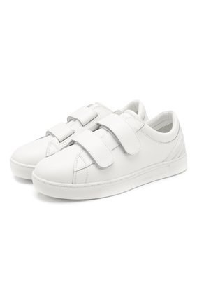 Детские кожаные кеды EMPORIO ARMANI белого цвета по цене 12400 руб., арт. XYX006/X0I12/35-40 | Фото 1 Детские кожаные кеды EMPORIO ARMANI белого цвета, арт. XYX006/X0I12/35-40 | Фото 1