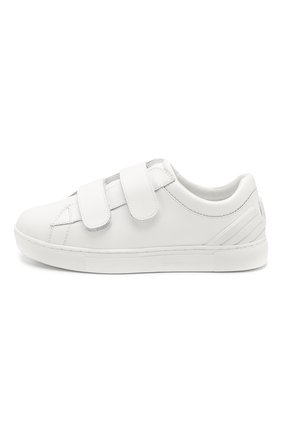 Детские кожаные кеды EMPORIO ARMANI белого цвета по цене 12400 руб., арт. XYX006/X0I12/35-40 | Фото 2 Детские кожаные кеды EMPORIO ARMANI белого цвета, арт. XYX006/X0I12/35-40 | Фото 2