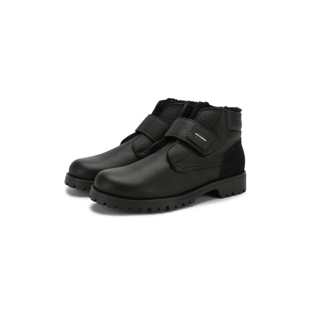 Кожаные ботинки с меховой отделкой Dolce & Gabbana DA0221/AU492/37-39