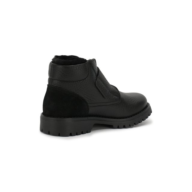 Кожаные ботинки с меховой отделкой Dolce & Gabbana DA0221/AU492/29-36 Фото 3