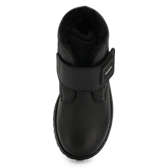 Кожаные ботинки с меховой отделкой Dolce & Gabbana DA0221/AU492/29-36 Фото 4