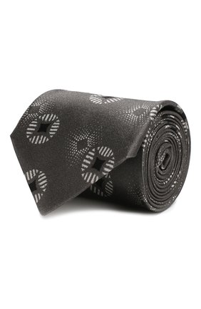 Мужской шелковый галстук GIORGIO ARMANI серого цвета, арт. 360054/9A800 | Фото 1 (Статус проверки: Проверена категория; Материал: Шелк, Текстиль; Принт: С принтом)