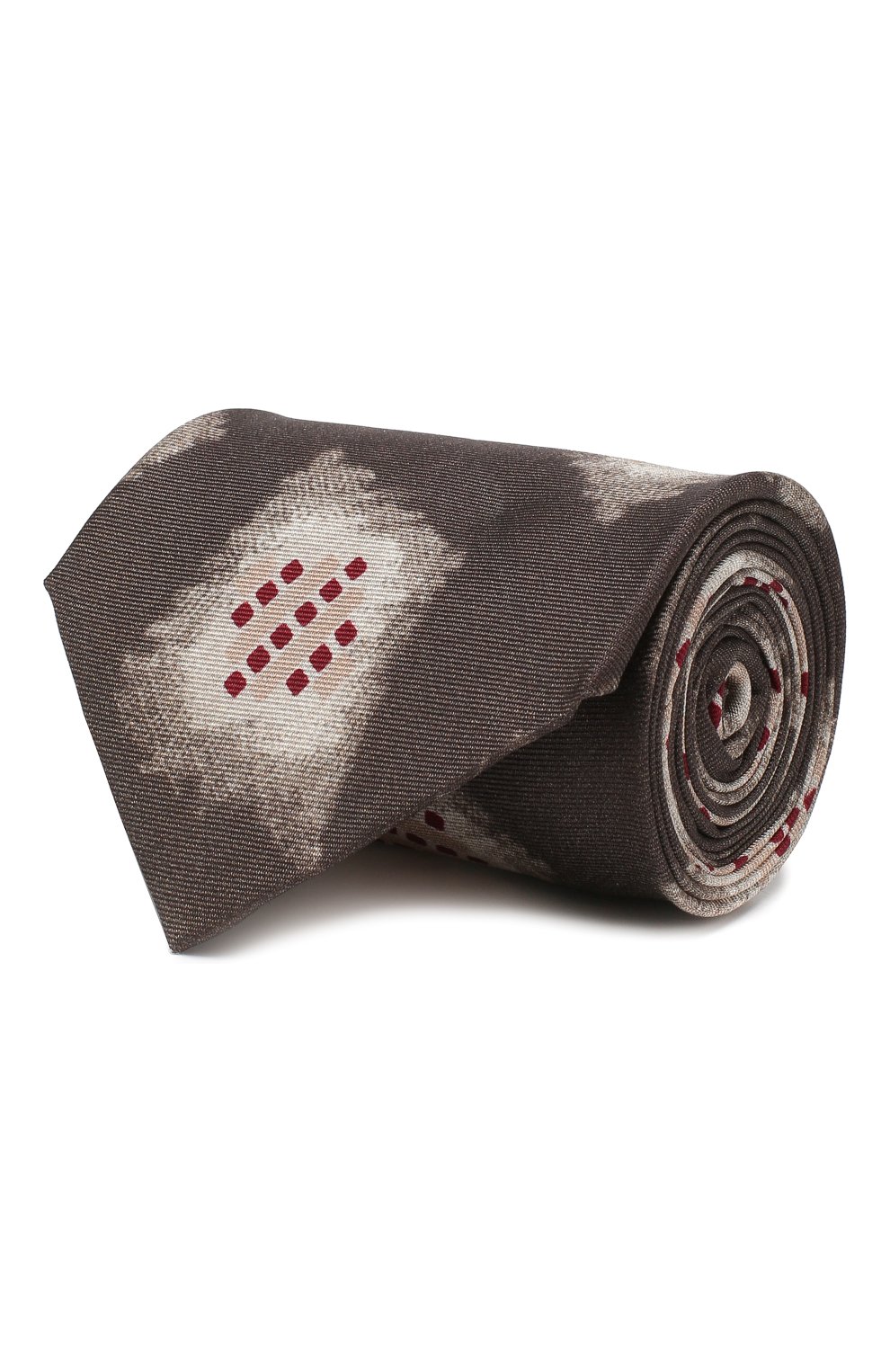 Мужской шелковый галстук GIORGIO ARMANI коричневого цвета, арт. 360054/9A806 | Фото 1 (Принт: С принтом; Материал: Текстиль, Шелк; Статус проверки: Проверена категория)