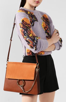 Женская сумка faye medium CHLOÉ коричневого цвета по цене 104000 руб., арт. CHC17SS231H20 | Фото 5 Женская сумка faye medium CHLOÉ коричневого цвета, арт. CHC17SS231H20 | Фото 5