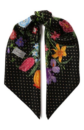 Женский шелковый платок GUCCI черного цвета по цене 36700 руб., арт. 576759/3G001 | Фото 1 Женский шелковый платок GUCCI черного цвета, арт. 576759/3G001 | Фото 1