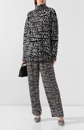 Женская шерстяной свитер BALENCIAGA черно-белого цвета по цене 78500 руб., арт. 583101/T1537 | Фото 2 Женская шерстяной свитер BALENCIAGA черно-белого цвета, арт. 583101/T1537 | Фото 2