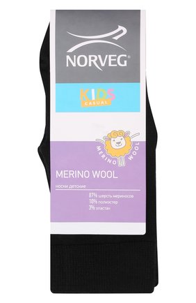 Детские шерстяные носки NORVEG черного цвета по цене 405 руб., арт. 9WURU-002 | Фото 1 Детские шерстяные носки NORVEG черного цвета, арт. 9WURU-002 | Фото 1