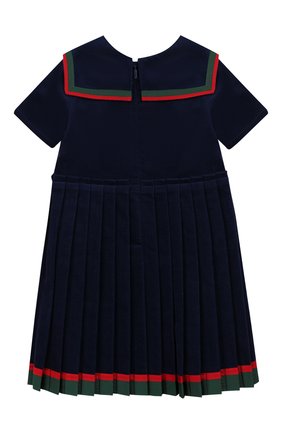 Женский хлопковое платье GUCCI синего цвета по цене 34800 руб., арт. 572541/ZABWX | Фото 2 Женский хлопковое платье GUCCI синего цвета, арт. 572541/ZABWX | Фото 2