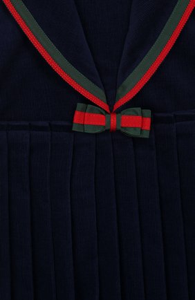 Женский хлопковое платье GUCCI синего цвета по цене 34800 руб., арт. 572541/ZABWX | Фото 3 Женский хлопковое платье GUCCI синего цвета, арт. 572541/ZABWX | Фото 3