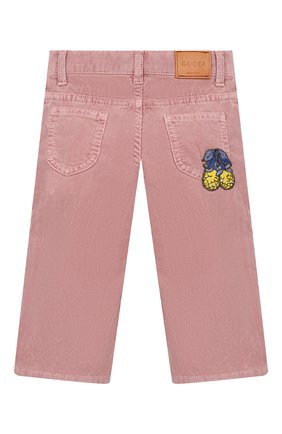 Детские хлопковые брюки GUCCI розового цвета по цене 24100 руб., арт. 572180/XDAR1 | Фото 2 Детские хлопковые брюки GUCCI розового цвета, арт. 572180/XDAR1 | Фото 2