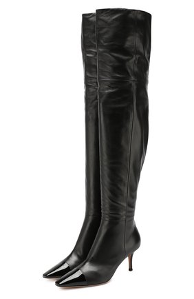 Женские кожаные ботфорты GIANVITO ROSSI черного цвета по цене 119000 руб., арт. G80505.70RIC.VALNENE | Фото 1 Женские кожаные ботфорты GIANVITO ROSSI черного цвета, арт. G80505.70RIC.VALNENE | Фото 1