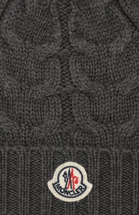 Детского шерстяная шапка MONCLER ENFANT серого цвета по цене 8900 руб., арт. E2-954-00110-05-04S02 | Фото 3 Детского шерстяная шапка MONCLER ENFANT серого цвета, арт. E2-954-00110-05-04S02 | Фото 3