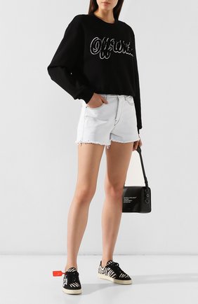 Женская хлопковый свитшот OFF-WHITE черного цвета по цене 58400 руб., арт. 0WBA026E19F300941001 | Фото 2 Женская хлопковый свитшот OFF-WHITE черного цвета, арт. 0WBA026E19F300941001 | Фото 2