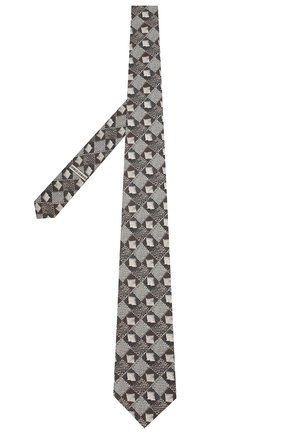 Мужской шелковый галстук GIORGIO ARMANI серого цвета, арт. 360054/9A807 | Фото 2 (Материал: Текстиль, Шелк; Статус проверки: Проверена категория; Принт: С принтом)
