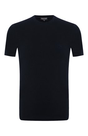 Мужская футболка из вискозы GIORGIO ARMANI темно-синего цвета по цене 29950 руб., арт. 3GST52/SJP4Z | Фото 1 Мужская футболка из вискозы GIORGIO ARMANI темно-синего цвета, арт. 3GST52/SJP4Z | Фото 1 (Длина (для топов): Стандартные; Материал внешний: Вискоза; Статус проверки: Проверено, Проверена категория; Рукава: Короткие; Мужское Кросс-КТ: Футболка-одежда; Принт: Без принта; Стили: Кэжуэл)
