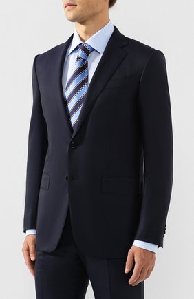 Мужской шерстяной костюм ERMENEGILDO ZEGNA темно-синего цвета по цене 270000 руб., арт. 622565/221225 | Фото 2 Мужской шерстяной костюм ERMENEGILDO ZEGNA темно-синего цвета, арт. 622565/221225 | Фото 2