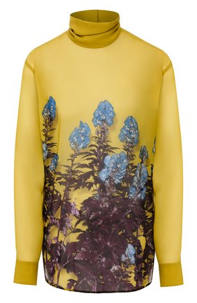 Женская блузка с принтом DRIES VAN NOTEN желтого цвета по цене 36500 руб., арт. 192-30759-8409 | Фото 1 Женская блузка с принтом DRIES VAN NOTEN желтого цвета, арт. 192-30759-8409 | Фото 1