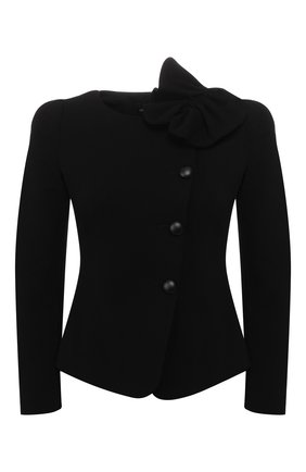 Женский жакет из вискозы EMPORIO ARMANI черного цвета по цене 41500 руб., арт. 6G2G8M/2JCFZ | Фото 1 Женский жакет из вискозы EMPORIO ARMANI черного цвета, арт. 6G2G8M/2JCFZ | Фото 1