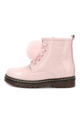 Детские кожаные ботинки MONNALISA розового цвета, арт. 834005M | Фото 2 (Материал внутренний: Натуральная кожа; Статус проверки: Проверена категория; Материал внешний: Кожа)