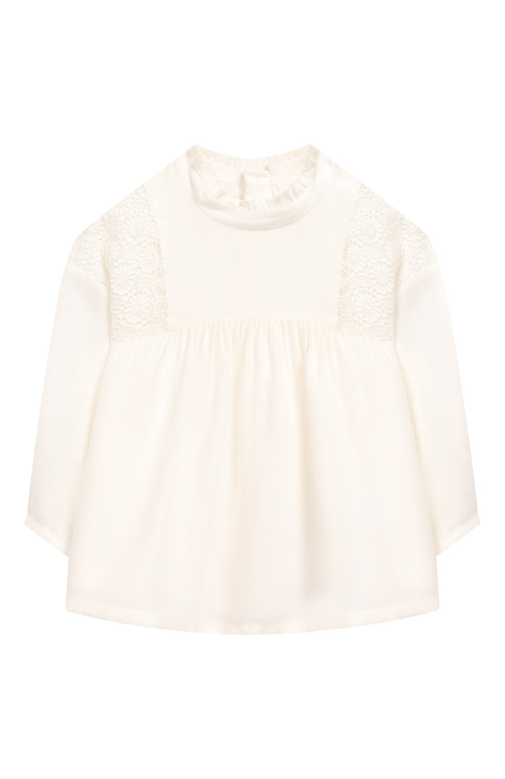 Детский блузка из вискозы и шерсти CHLOÉ белого цвета, арт. C05312 | Фото 1