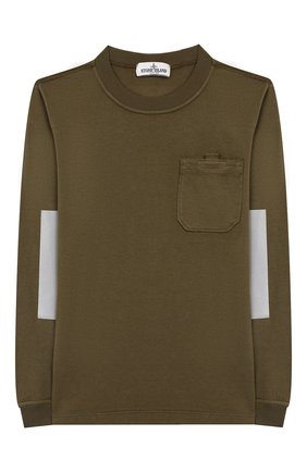 Детская хлопковый лонгслив STONE ISLAND хаки цвета по цене 8290 руб., арт. 711620546/14 | Фото 1 Детская хлопковый лонгслив STONE ISLAND хаки цвета, арт. 711620546/14 | Фото 1