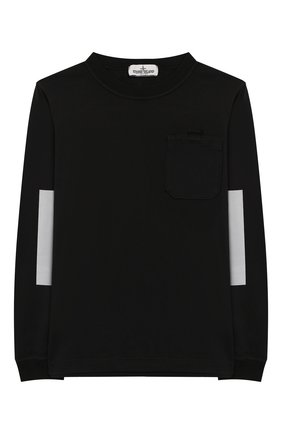 Детская хлопковый лонгслив STONE ISLAND черного цвета по цене 7950 руб., арт. 711620546/10-12 | Фото 1 Детская хлопковый лонгслив STONE ISLAND черного цвета, арт. 711620546/10-12 | Фото 1