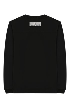 Детская хлопковый лонгслив STONE ISLAND черного цвета по цене 7950 руб., арт. 711620546/10-12 | Фото 2 Детская хлопковый лонгслив STONE ISLAND черного цвета, арт. 711620546/10-12 | Фото 2