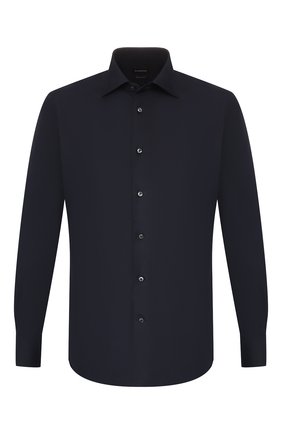 Мужская хлопковая сорочка ERMENEGILDO ZEGNA темно-синего цвета по цене 23200 руб., арт. 601070/9MS0BR | Фото 1 Мужская хлопковая сорочка ERMENEGILDO ZEGNA темно-синего цвета, арт. 601070/9MS0BR | Фото 1