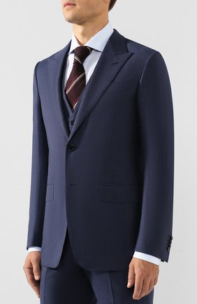 Мужской шерстяной костюм-тройка ERMENEGILDO ZEGNA синего цвета по цене 273500 руб., арт. 622521/327B25 | Фото 2 Мужской шерстяной костюм-тройка ERMENEGILDO ZEGNA синего цвета, арт. 622521/327B25 | Фото 2
