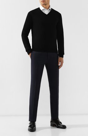 Мужской шерстяной пуловер CORNELIANI черного цвета по цене 20950 руб., арт. 00M501-0025100/00 | Фото 2 Мужской шерстяной пуловер CORNELIANI черного цвета, арт. 00M501-0025100/00 | Фото 2