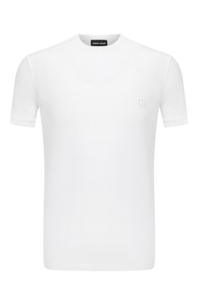 Мужская футболка из вискозы GIORGIO ARMANI белого цвета по цене 29950 руб., арт. 3GST52/SJP4Z | Фото 1 Мужская футболка из вискозы GIORGIO ARMANI белого цвета, арт. 3GST52/SJP4Z | Фото 1 (Длина (для топов): Стандартные; Статус проверки: Проверено, Проверена категория; Мужское Кросс-КТ: Футболка-одежда; Рукава: Короткие; Принт: Без принта; Стили: Кэжуэл; Материал внешний: Вискоза)