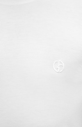 Мужская футболка из вискозы GIORGIO ARMANI белого цвета, арт. 3GST52/SJP4Z | Фото 5 (Принт: Без принта; Рукава: Короткие; Длина (для топов): Стандартные; Мужское Кросс-КТ: Футболка-одежда; Материал внешний: Вискоза; Статус проверки: Проверено, Проверена категория; Стили: Кэжуэл)