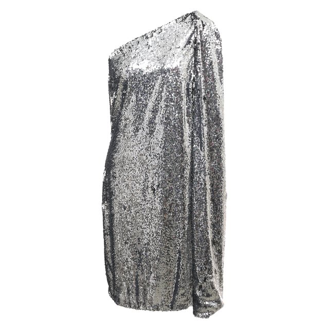 Платье с пайетками Stella McCartney серебрянного цвета