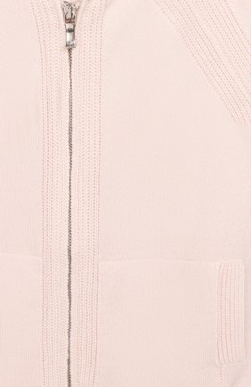 Детский кашемировый кардиган на молнии с капюшоном LORO PIANA светло-розового цвета по цене 49900 руб., арт. FAI0796 | Фото 3 Детский кашемировый кардиган на молнии с капюшоном LORO PIANA светло-розового цвета, арт. FAI0796 | Фото 3