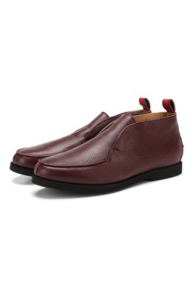 Мужские кожаные ботинки KITON бордового цвета, арт. USSFLYN00126/LINING M0NT0NE | Фото 1 (Материал внешний: Кожа; Материал утеплителя: Натуральный мех; Мужское Кросс-КТ: Ботинки-обувь, зимние ботинки; Материал внутренний: Натуральная кожа; Подошва: Плоская)