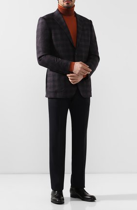 Мужские шерстяные брюки GIORGIO ARMANI темно-синего цвета по цене 43150 руб., арт. 8WGPP001/T0075 | Фото 2 Мужские шерстяные брюки GIORGIO ARMANI темно-синего цвета, арт. 8WGPP001/T0075 | Фото 2