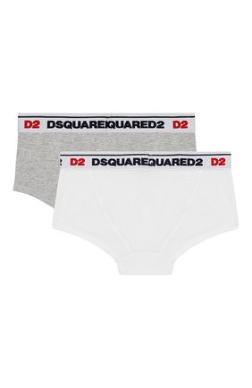 Детские комплект из двух хлопковых трусов DSQUARED2 разноцветного цвета по цене 3720 руб., арт. DQ035S-D00SX | Фото 2 Детские комплект из двух хлопковых трусов DSQUARED2 разноцветного цвета, арт. DQ035S-D00SX | Фото 2