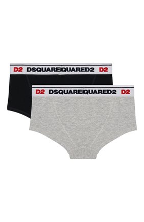 Детские комплект из двух хлопковых трусов DSQUARED2 разноцветного цвета по цене 3720 руб., арт. DQ035S-D00SX | Фото 2 Детские комплект из двух хлопковых трусов DSQUARED2 разноцветного цвета, арт. DQ035S-D00SX | Фото 2