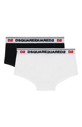 Детские комплект из двух хлопковых трусов DSQUARED2 разноцветного цвета по цене 3720 руб., арт. DQ035S-D00SX | Фото 2 Детские комплект из двух хлопковых трусов DSQUARED2 разноцветного цвета, арт. DQ035S-D00SX | Фото 2
