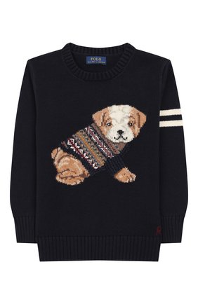 Детский пуловер из хлопка и шерсти POLO RALPH LAUREN темно-синего цвета по цене 10600 руб., арт. 322749893 | Фото 1 Детский пуловер из хлопка и шерсти POLO RALPH LAUREN темно-синего цвета, арт. 322749893 | Фото 1