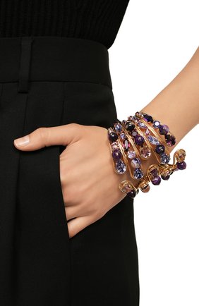 Женский браслет GIORGIO ARMANI фиолетового цвета по цене 486500 руб., арт. 61U322/9A522 | Фото 2 Женский браслет GIORGIO ARMANI фиолетового цвета, арт. 61U322/9A522 | Фото 2