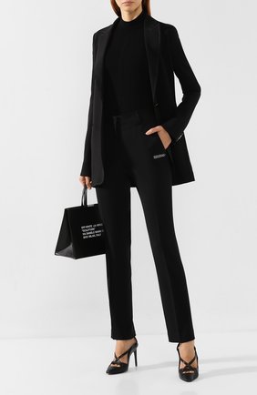 Женские брюки из смеси вискозы и шерсти OFF-WHITE черного цвета по цене 42500 руб., арт. 0WCA060E195150771000 | Фото 2 Женские брюки из смеси вискозы и шерсти OFF-WHITE черного цвета, арт. 0WCA060E195150771000 | Фото 2