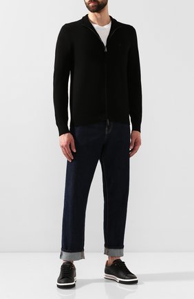 Мужская кардиган из вискозы EMPORIO ARMANI черного цвета по цене 16900 руб., арт. 8N1EA1/1MPQZ | Фото 2 Мужская кардиган из вискозы EMPORIO ARMANI черного цвета, арт. 8N1EA1/1MPQZ | Фото 2