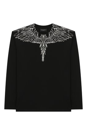Детская хлопковый лонгслив MARCELO BURLON KIDS OF MILAN черного цвета по цене 8995 руб., арт. B/MB/1144/0010/8-14Y | Фото 1 Детская хлопковый лонгслив MARCELO BURLON KIDS OF MILAN черного цвета, арт. B/MB/1144/0010/8-14Y | Фото 1