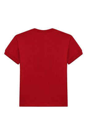 Детская хлопковая футболка DOLCE & GABBANA красного цвета по цене 12600 руб., арт. L4JT7L/G7TNV/2-6 | Фото 2 Детская хлопковая футболка DOLCE & GABBANA красного цвета, арт. L4JT7L/G7TNV/2-6 | Фото 2