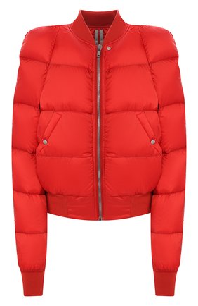 Женский пуховый бомбер RICK OWENS красного цвета по цене 99850 руб., арт. RP19F5773/NZD2 | Фото 1 Женский пуховый бомбер RICK OWENS красного цвета, арт. RP19F5773/NZD2 | Фото 1