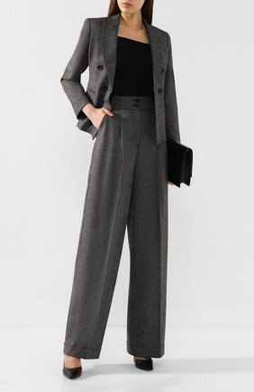 Женские брюки EMPORIO ARMANI серого цвета по цене 25600 руб., арт. 6G2P67/2N4FZ | Фото 2 Женские брюки EMPORIO ARMANI серого цвета, арт. 6G2P67/2N4FZ | Фото 2